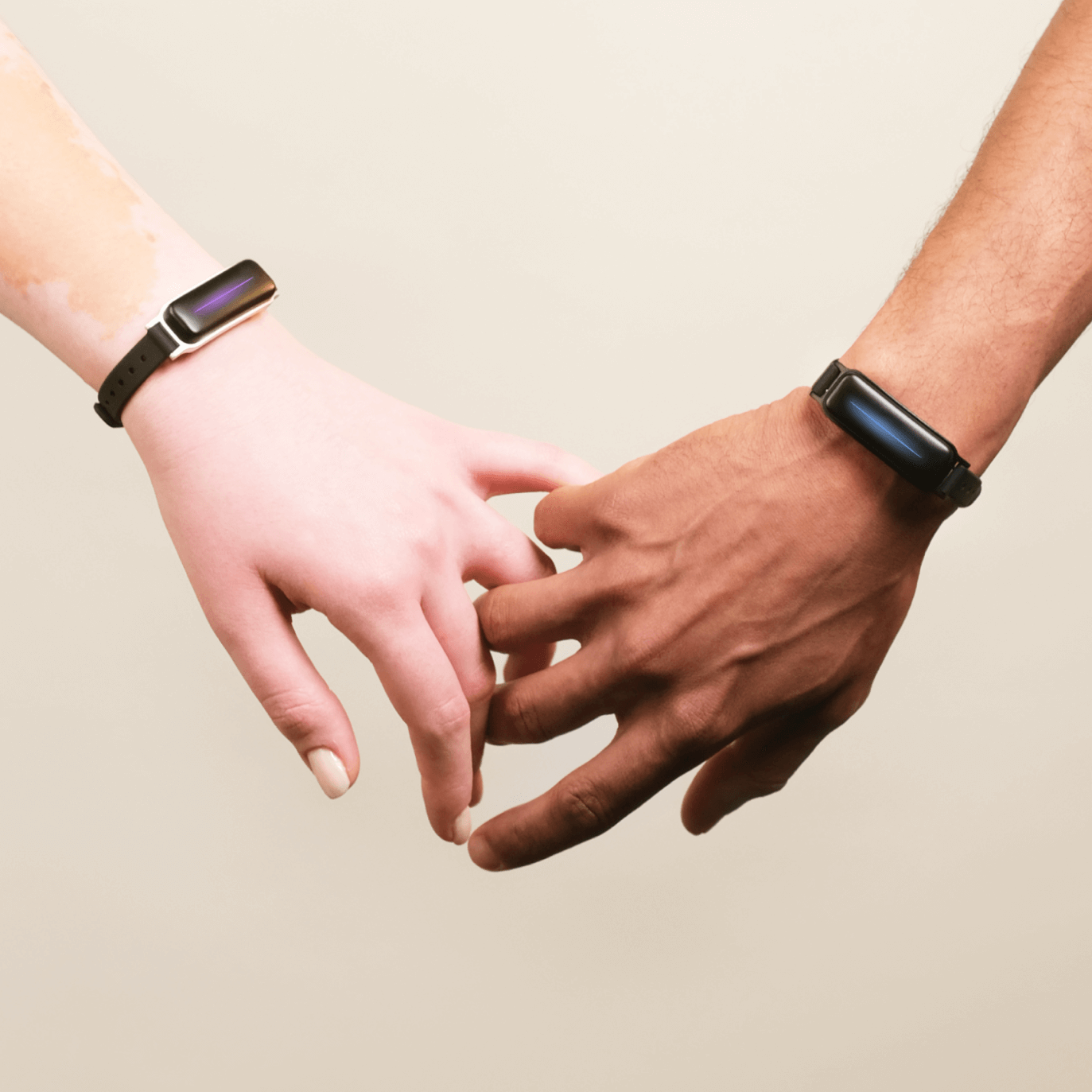 BOND TOUCH Pair of Bracelets, Silver Loop – Long Distance